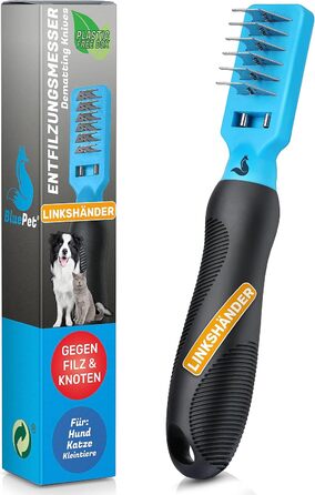 Професійний гребінець для розплутування шерсті собак та котів BluePet Profi - розплутування, видалення ковтунів, для правої руки