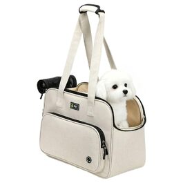 Транспортна сумка для собак - м'яка переноска з великими кишенями, вентильована переноска для тварин для подорожей, прогулянок, пікніків, поїздок на авто