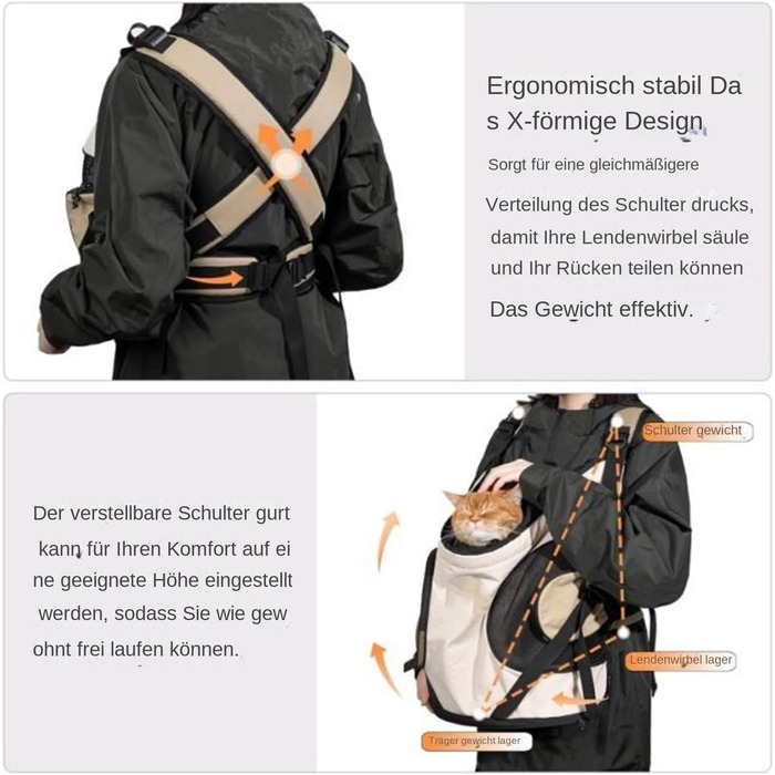 Рюкзак для кота Haustièr з регульованим плечем, 35 см - переноска для кота та собаки, дихаюча, для подорожей та прогулянок