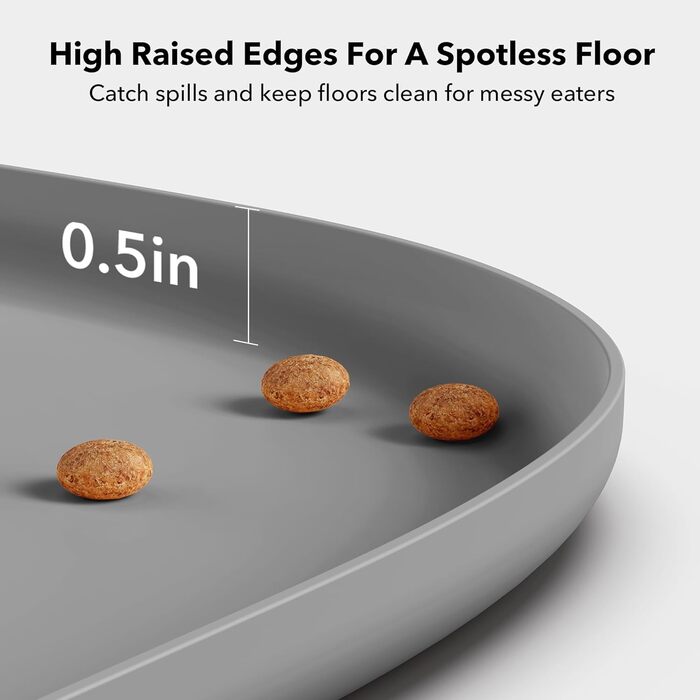 Підкладка під миску для собак і котів PETLIBRO Silikon, сіра, 45 x 30 см, нековзна, миється в посудомийній машині