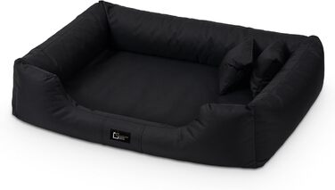 Ортопедичне ліжко для собак Puffi Orto, середнього, малого розміру - подушка для собак, килимок для собак з поліестеру, водовідштовхувальне, зносостійке, знімає біль (L+|90x70см, Чорний)