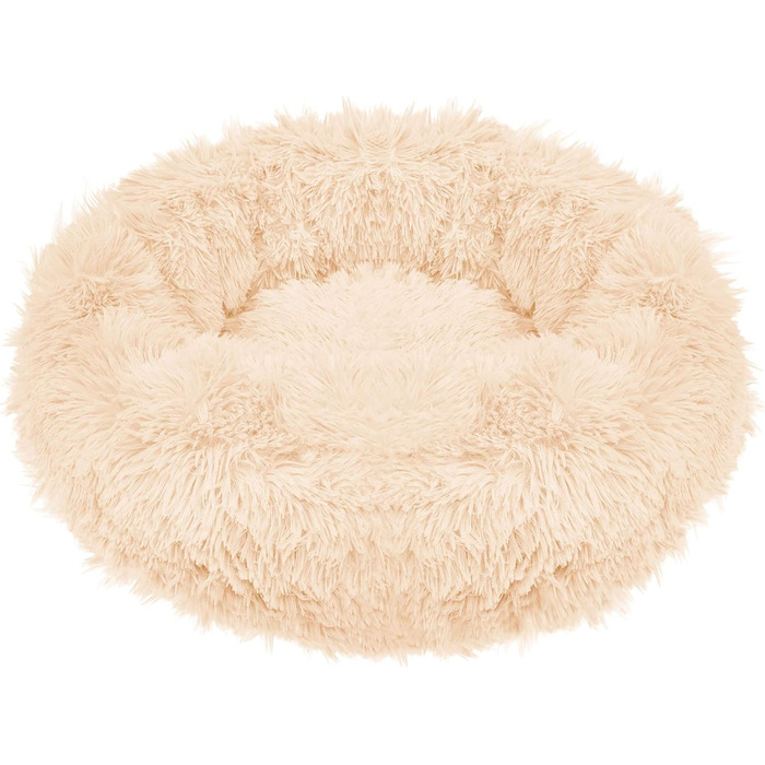 Кругле ліжко для собак Springos з антиковзною основою, 70 см, кремовий колір