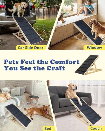 Рампа для собак та котів Hunderampe - складана, регульована, до 90 кг, 30-60 см