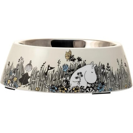 Миска для корму Muurla Moomin з меламіну та нержавіючої сталі, сіра (ØxH) 22 x 6,8 см