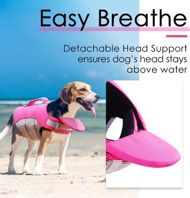 Жилет рятувальний для собак ThinkPet, рожевий, розмір M