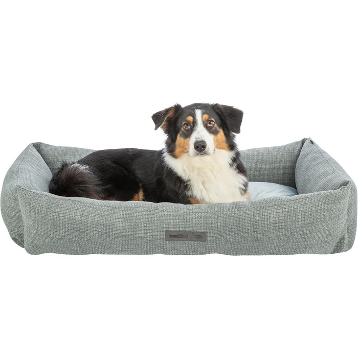 Торрікс Крісло-лежанка для собак Вівана 60x50 см блакитно-сіре, м'яке, з велюровим покриттям, для маленьких собак, з інтегрованим матрацом, антиковзаюча поверхня, м'яке та миється – 37540 L 60 x 50 x 16 см
