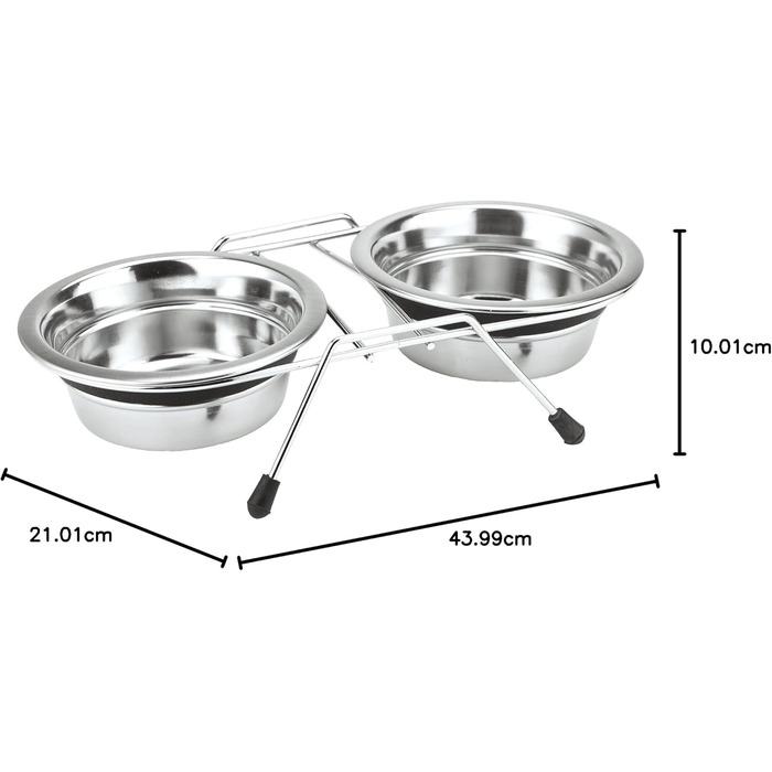 Набір мисок для тварин Nobby Silent Diner з нержавіючої сталі, 1,7 л, Ø 21 см