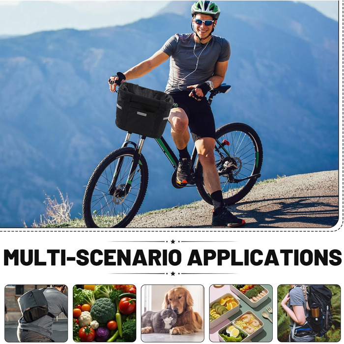 Зручний велосипедний кошик на кермо, для собак та покупок, з адаптером, передній