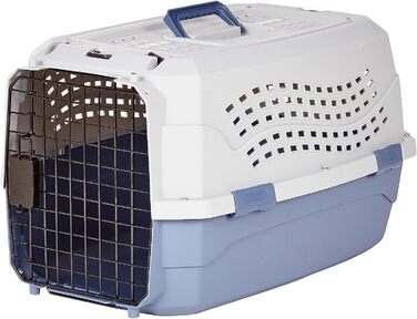 Будиночок для котів Amazon Basics, двохдверний, синій, 58x38x33 см, переноска для домашніх тварин