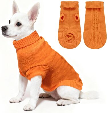 Вовняний пуловер для собак з коміром-стійкою, теплий та м'який, червоний, розмір M 12' (8', візерунок 