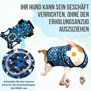 Захисний одяг для собак після операції: комбінезон з блискавкою та липучкою, анти-витік та захист ран, дихаючий, XL, блакитно-зелений