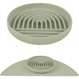 Силіконова миска для собак Slow Food, анти-нудотна миска, нековзна миска, силіконова миска для тварин (зелена)