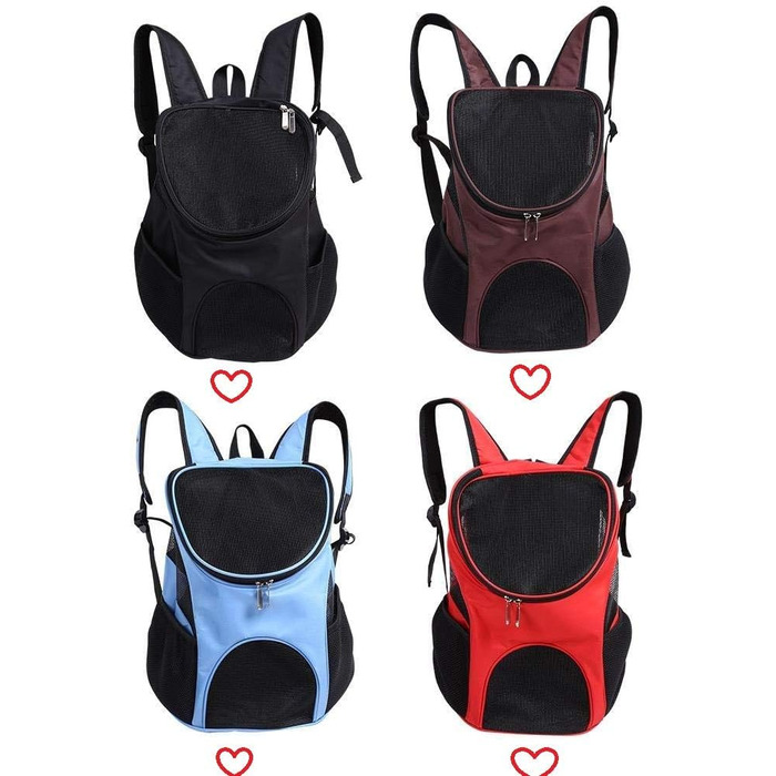 Рюкзак для собак і котів, переноска для тварин, рюкзак для собак до 4 кг, чорний (для подорожей, піших прогулянок, кемпінгу)