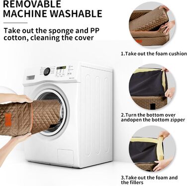 Автокрісло для собак великих та середніх порід – підвищення для собак з Memory Foam, до 25 кг або 2 маленькі собаки, знімний та пральний лежак з товстим матрацом та кишенями для зберігання, Рожевий (Large, Коричневий)