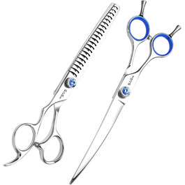 Професійна ножиця для грумінгу собак та котів з нержавіючої сталі VG10, 18 зубців, кут нахилу 30°, безпечна тупа кінчик