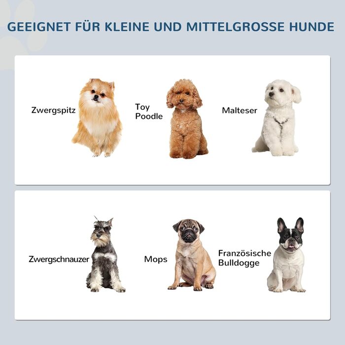 Підвищений годівниця для собак PawHut з 2 мисками, 900 мл, нержавіюча сталь, для маленьких собак та котів, білий, сірий (44 x 24 x 15 см)