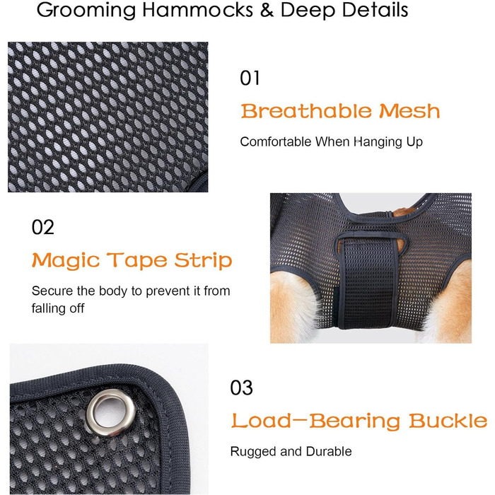 Гаммачок для грумінгу собак - міцна конструкція, комфортна шлейка для догляду за шерстю | Гамачок для грумінгу великих собак
