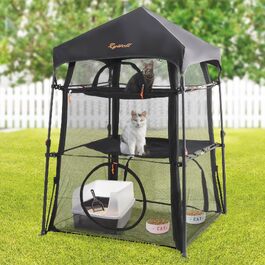 Вольєр для котів Rywell Extra Large, 3 поверхи, 5 вікон, для вулиці, 145x110x110 см