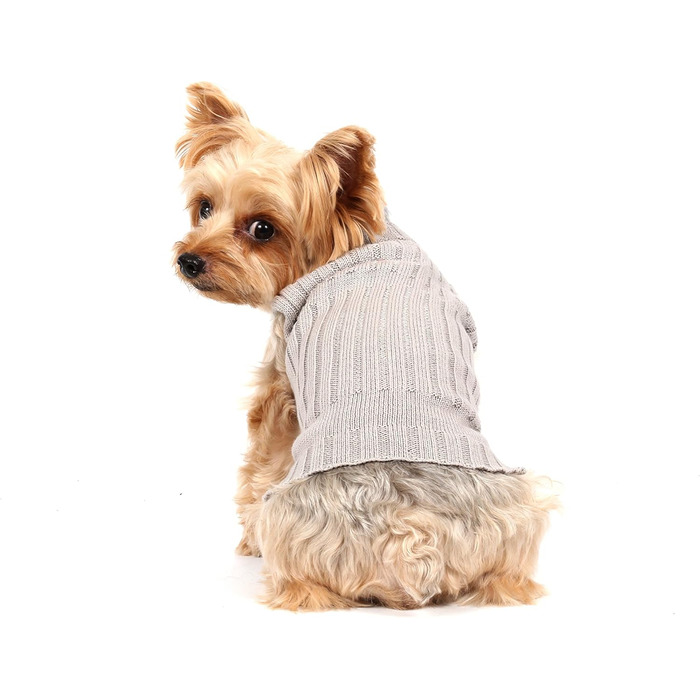 Пуловер для собак Doggy Dolly W073, сірий, зимовий, розмір L (46-48см груди, 31-33см спина)