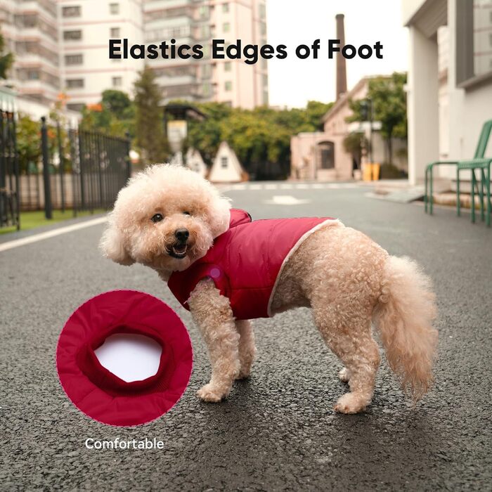 Теплий зимовий пуловер для собак середнього розміру з інтегрованим шлейкою, червоний, розмір L (Pack of 1)
