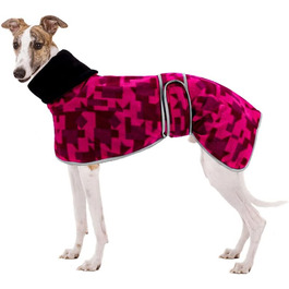 Теплий флісовий светр для хортів Whippet, регульовані ремінці, рожевий