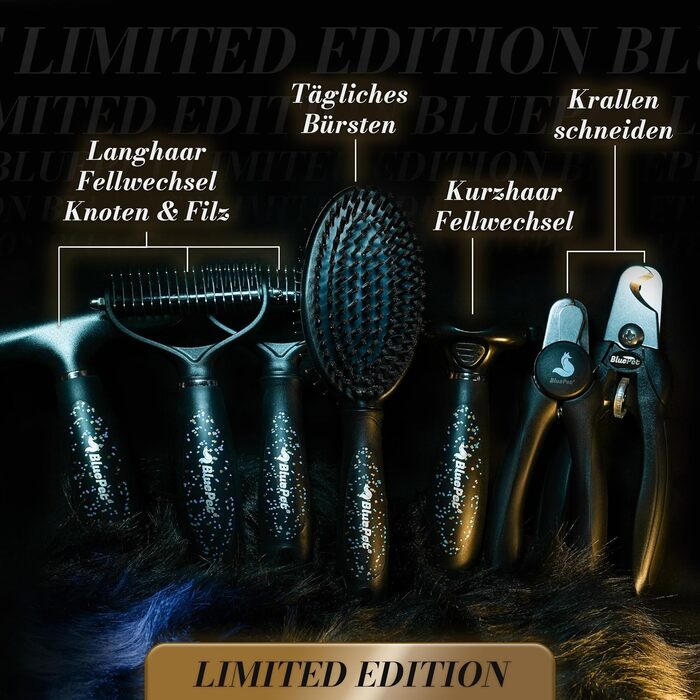 BluePet LIMITED UnterwollToll 2.0 щітка для собак і котів довгошерстих, з гребінцем для підшерстя, видалення підшерстя та ковтунів, масажний ефект, захист остевого волосся, щітка для шерсті