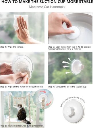 Кішка-гойдалка на вікно Dahey, гамак для котів з макраме, бохо-кріплення на стіну, зручне ліжко для котів, економія місця, безпечне кріплення, витримує до 10 кг