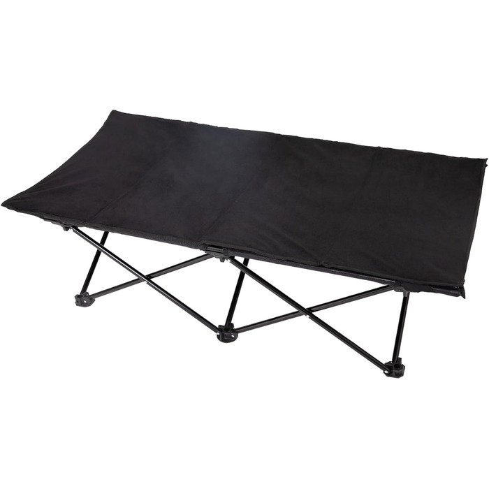 Ліжко для собак KingCamp підвищене, вуличне, чорне 57x57x23 см (L 121x68x30 см) - дихаючий сітчастий матеріал, антиковзні ніжки