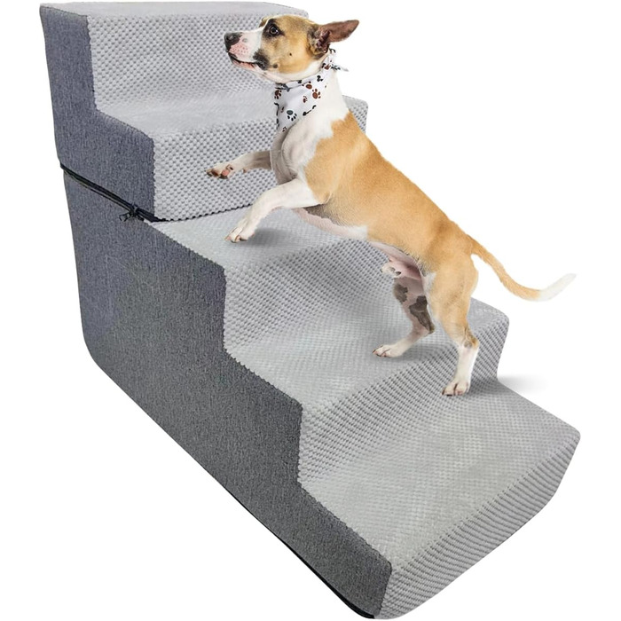 Сходинка для собак та котів Galatée: 5 сходинок, неслизька поверхня, знімна та миюча оббивка