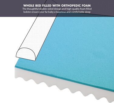 Диван-ліжко для собак великих порід, XXL, ортопедичний, великий, знімний чохол, водовідштовхувальний, антиковзаюча підкладка, Marineblau (темно-синій)