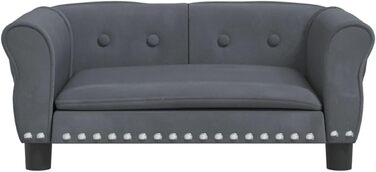 Софа для собак Festnight, сірого кольору, 70x45x30 см. М'яке ліжко для домашніх тварин з антиковзним покриттям