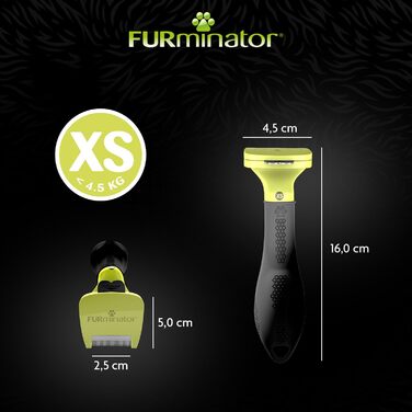 FURminator для собак XS, довга шерсть: щітка для видалення підшерстка, версія 2.0