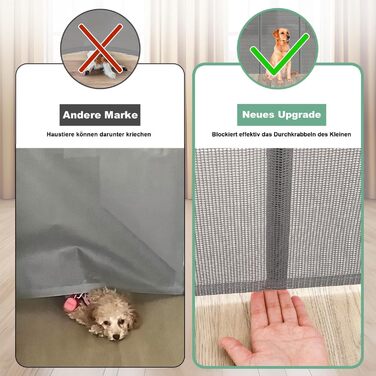 Захист для сходів з замком, висувний захист для дітей та собак, 150 см ширина, 83 см висота, автоматичне блокування (140см, сірий)