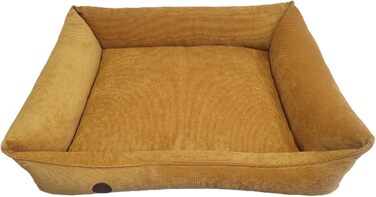 Ортопедичне ліжко для собак, суглобозахисне, миється, для великих, середніх та маленьких собак, гірчичний колір (L=99/79/18см)