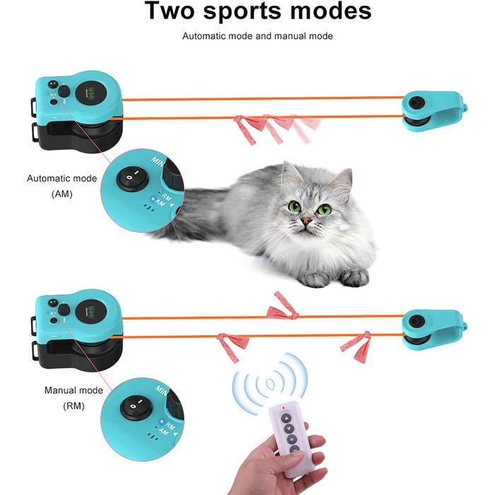 Іграшка для котів AOKUY: автоматичне бігове колесо, дистанційне керування, симуляція полювання, регульована швидкість