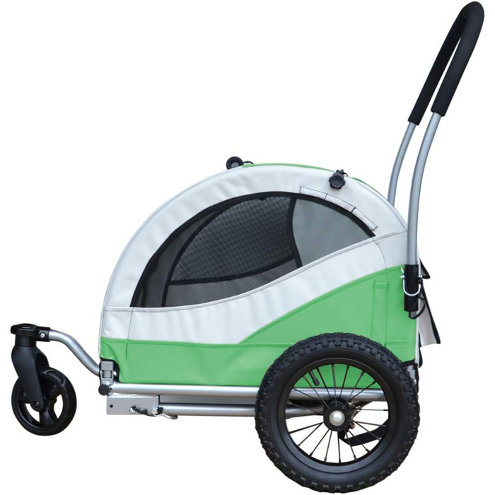 Papilioshop Kuma – Причеп для собак, візок для собак, велосипедний причеп та візок-бугі для собак, складаний, легкий та стабільний, ідеальний для прогулянок та транспортування вашого улюбленця (Зелений)