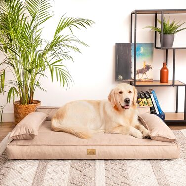 Ліжко-матрац для собак DOGGY XXL 120x77 см, бежеве, зручне спальне місце для малих і великих собак, лежак для домашніх тварин
