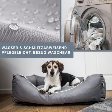 Танте Гільде лежанка для собак Нордерней – міцна, якісна, з вибором розмірів. Лежанка-кошик, лежанка-подушка (Чорний XL 80x60 см, ідеально для маленьких собак) L 80 x W 60 x H 20 см Чорний