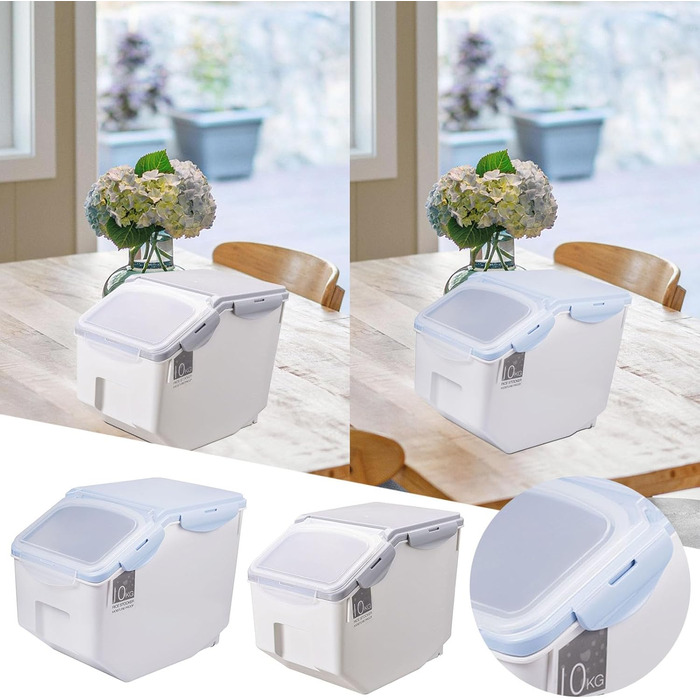 Контейнер для зберігання кормів для собак та котів 20 л, сірий. Зберігання сухого корму, ласощів, герметичний.