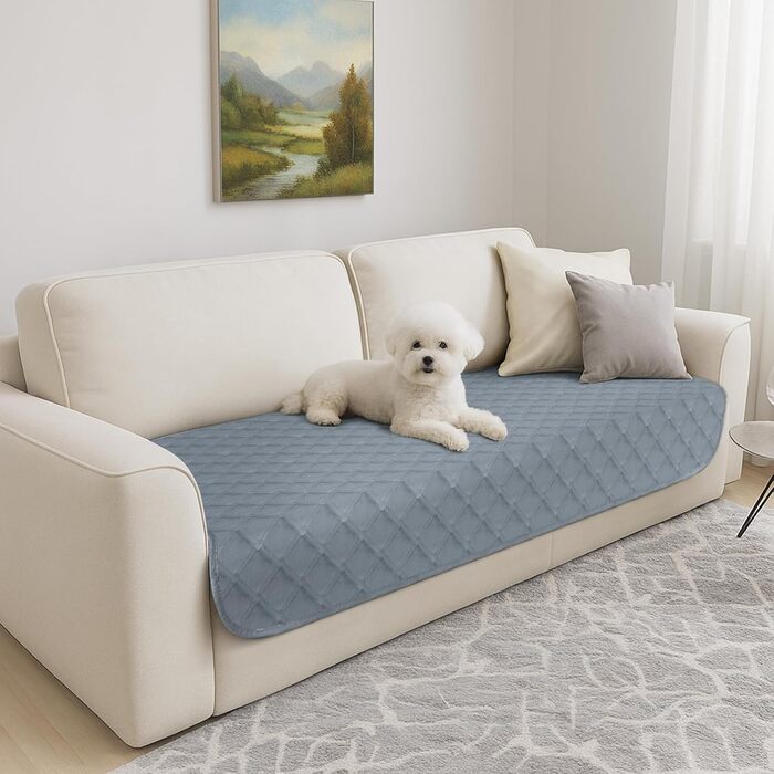 Водонепроникний килимок для собак, 137x208 см, захист для дивана, ліжка, автокрісла, сірий (Dunkelgrau B, S (76x190cm))