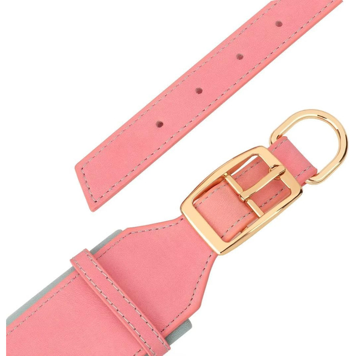 Нашийник для собак PET ARTIST з міцної PU шкіри, середнього та великого розміру, з можливістю гравіювання імені, надійна металева застібка, підходить для пітбулів та великих собак, L (XL: обхват шиї 48-58 см, ширина 5 см, рожевий)