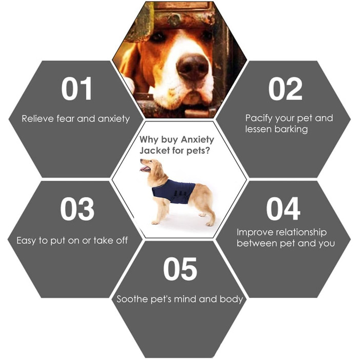 Заспокійлива жилетка для собак Anti-Angst від стресу, XL, темно-сірий