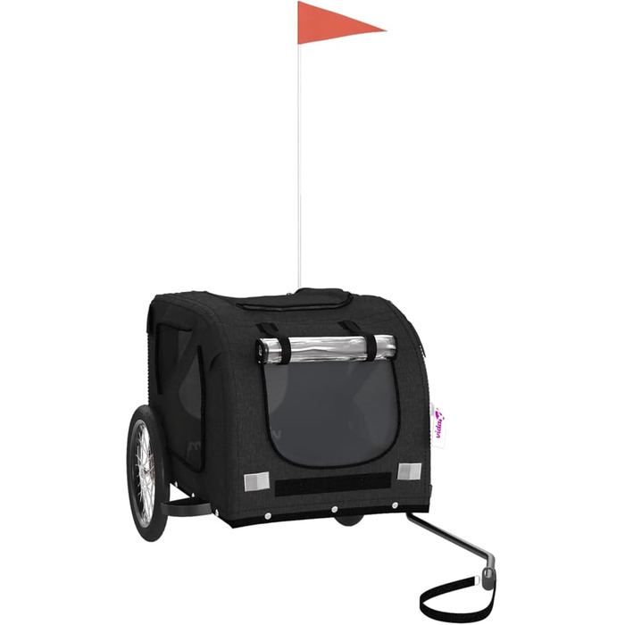 Причіп для велосипеда для собак, чорний, Oxford-тканина та метал. Причіп для велосипеда, вантажний причіп - 93884