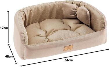 Килимок для собак Ferplast Harris 80, з подушкою, тканина твід та велюр, бежевий, 64 x 48 x 17 см
