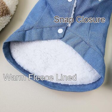 Зунеа Тепла джинсова куртка для собак, утеплена флісом, для маленьких та середніх порід, з кільцем D, тепла жилетка для холодної погоди, одяг для цуценят, такса, темно-синій, розмір (4XL, світло-синій)