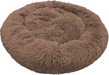 М'яке кругле ліжко для собак Antistress, корзина для собак, плюшеве ліжко для домашніх тварин, зручне та миється, ліжко-корзина для собак маленьких, середніх та великих (90*90см, 70*70см, коричневе)