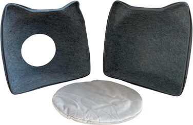 Кігтеточка-будиночок для котів з фетру - ліжко, лежанка, будиночок для кота з подушкою (темно-сірий, великий)