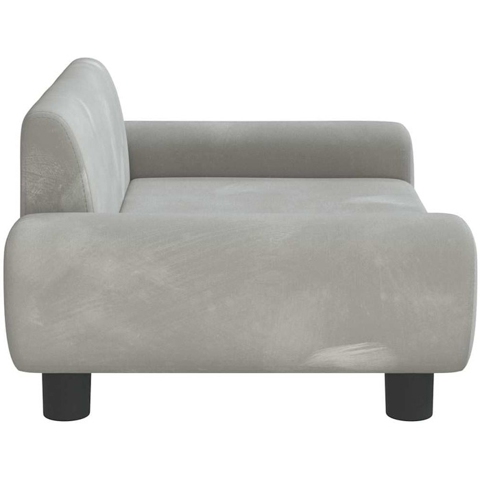 Крісло-ліжко для собак, м'яке лежанка для собак, лежанка для котів, сірий велюр 70 x 45 x 33 см