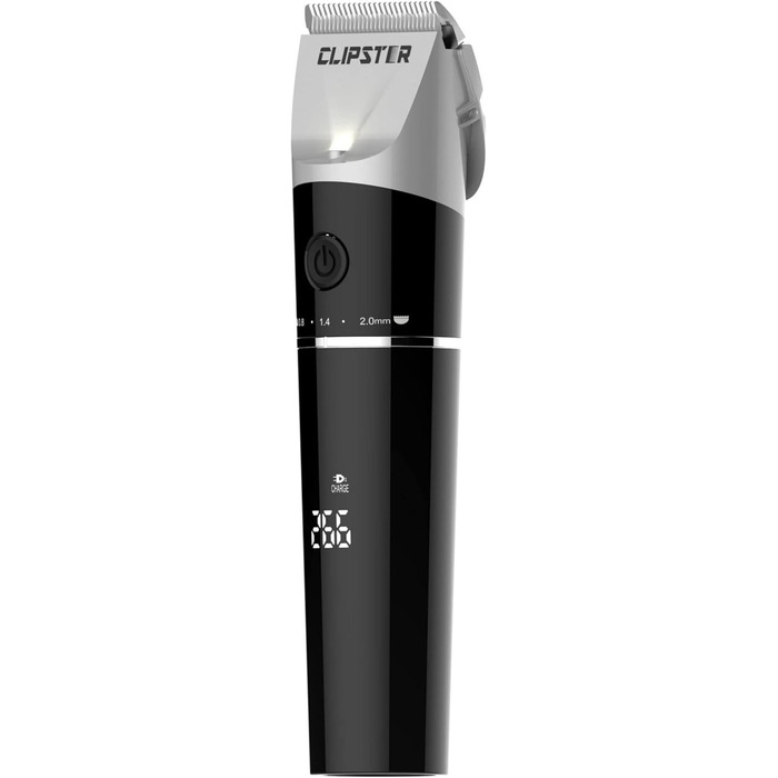 Електрична машинка для стрижки Kerbl Clipster DeloX, цифрова, чорна, аксесуари