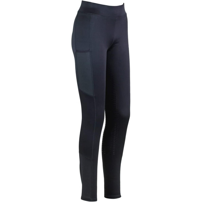 Лазура - Теплі рейтузи для верхової їзди для дітей та жінок Емілія | Утеплені термо-рейтузи з силіконовим повним обхватом | Рейтузи для верхової їзди для хлопчиків та дівчаток з флісовою внутрішньою стороною | Дитяча та жіноча верхова екіпіровка 176 Чорни